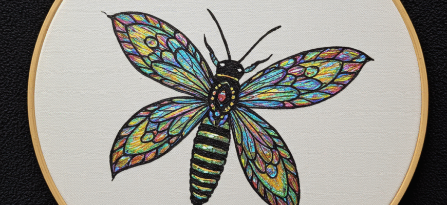 Beetlewing Art Embroidery Using Iridescent Elytra Traditional Indian Thai Art