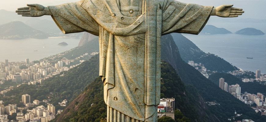 Christ the Redeemer Statue Rio Soapstone Mosaic Over Concrete Structure