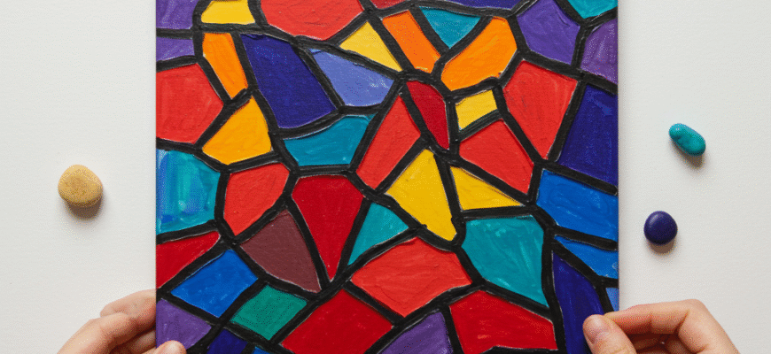 Melted Crayon Art Techniques for Kids Stained Glass Effect Canvas Hot Rocks Fun