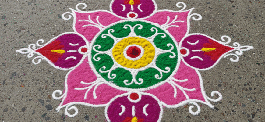 Rangoli Kolam Alpana Ephemeral Floor Art Traditions India Powder Chalk Art