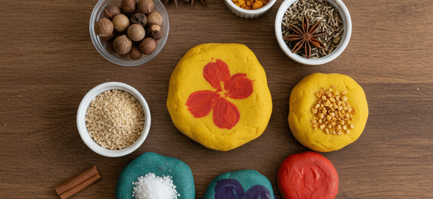 Scented Playdough Spice Painting Kids Exploring Smells Aromatherapy Sensory Craft Art