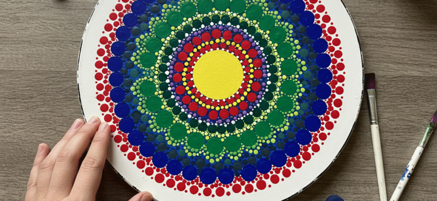 Seurat Inspired Pointillism Craft Kids Applying Dots Color Mixing Optically Summer Fun