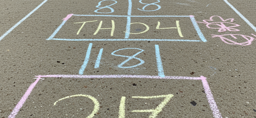 Sidewalk Chalk Art Games Kids Hopscotch Four Square Drawing Murals Outdoor Creative Fun